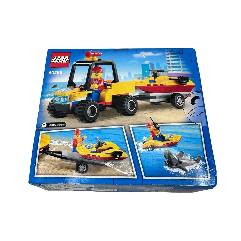 LEGO City 60286 Beach Rescue ATV Building Toy Set 79 Pieces Shark Figure New